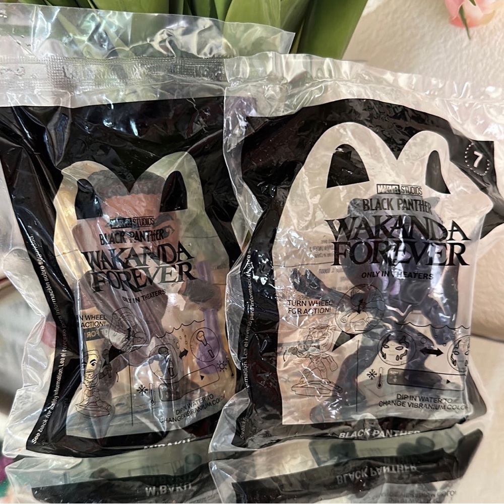 McDonald's Toys -  Wakanda Forever, Lot if 2 - Black Panther#7 & M’Baku #4